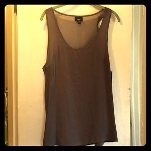 Lightweight sheer back dark gray tank top